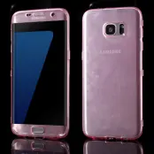 TPU Flip Shell Case till Samsung Galaxy S7 Edge - Ljusrosa
