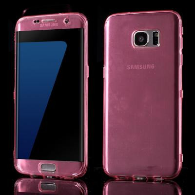 TPU Flip Shell Case till Samsung Galaxy S7 Edge - Mörkrosa