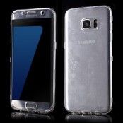 TPU Flip Shell Case till Samsung Galaxy S7 Edge - Transparent