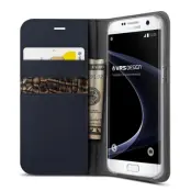 Verus Äkta läder Plånboksfodral till Samsung Galaxy S7 Edge - Blå