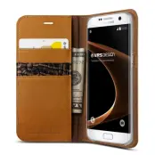 Verus Äkta läder Plånboksfodral till Samsung Galaxy S7 Edge - Brun