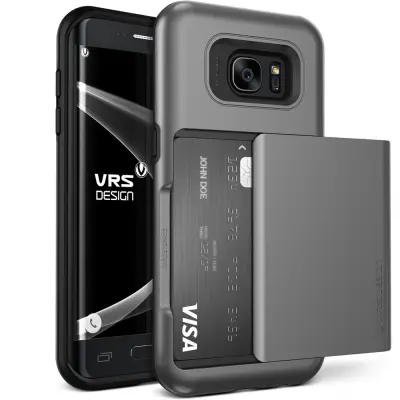 Verus Damda Glide Card Slot Skal till Samsung Galaxy S7 Edge - Grå