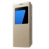 Window Mobilfodral till Samsung Galaxy S7 Edge - Guld