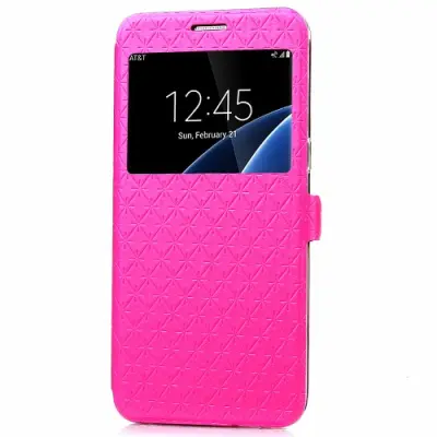 Window Rhombus Mobilfodral till Samsung Galaxy S7 Edge - Rosa