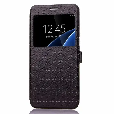 Window Rhombus Mobilfodral till Samsung Galaxy S7 Edge - Svart
