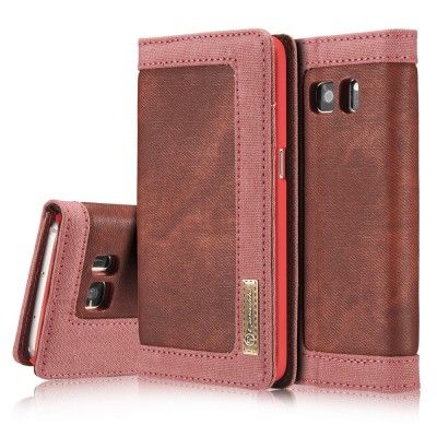Caseme Canvas Plånboksfodral till Samsung Galaxy S7 - Röd