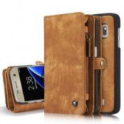 Caseme Retro Plånboksfodral av läder till Samsung Galaxy S7 - Brun