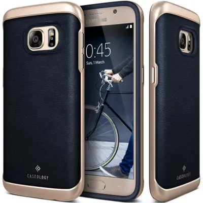 Caseology Envoy Äkta Läder Series Skal till Samsung Galaxy S7 - Blå