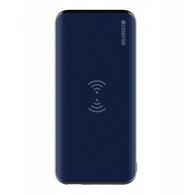 Champion Powerbank + Qi Trådlös Laddare 8000 mAh - Blå