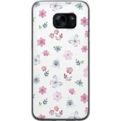 Mobilskal till Samsung Galaxy S7 med Blommor och fjärillar