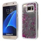 Mobilskal till Samsung Galaxy S7 - Glittery Vit/Rosa