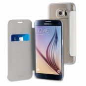 Muvit Slim FlipCase Samsung Galaxy S7 - Vit/Transparent