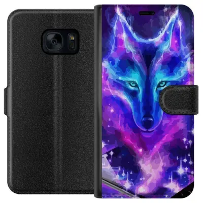 Plånboksfodral till Samsung Galaxy S7 med Neon Varg