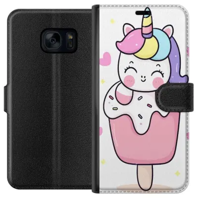 Plånboksfodral till Samsung Galaxy S7 med Glad enhörning