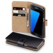 Plånboksfodral till Samsung Galaxy S7 - Svart/Beige