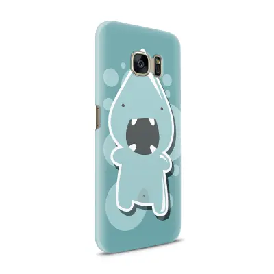 Skal till Samsung Galaxy S7 - Argt Bubbelmonster - Blå