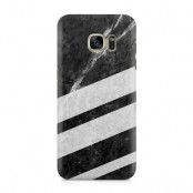 Skal till Samsung Galaxy S7 - Black Striped Marble