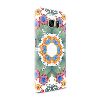 Skal till Samsung Galaxy S7 - Blommor Cirkel - Grön