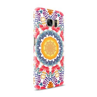 Skal till Samsung Galaxy S7 - Blommor Cirkel - Gul