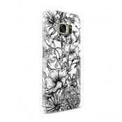 Skal till Samsung Galaxy S7 - Blommor - Svart/Vit