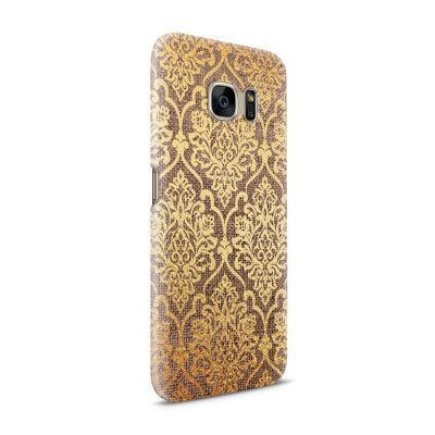 Skal till Samsung Galaxy S7 - Canvas Damask - Guld/Brun
