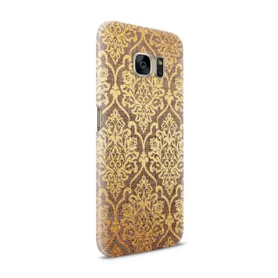 Skal till Samsung Galaxy S7 - Canvas Damask - Guld/Brun