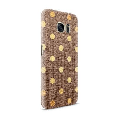 Skal till Samsung Galaxy S7 - Canvas Polka - Guld/Brun