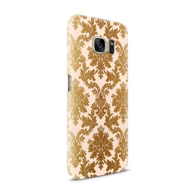 Skal till Samsung Galaxy S7 - Damask - Guld/Persika
