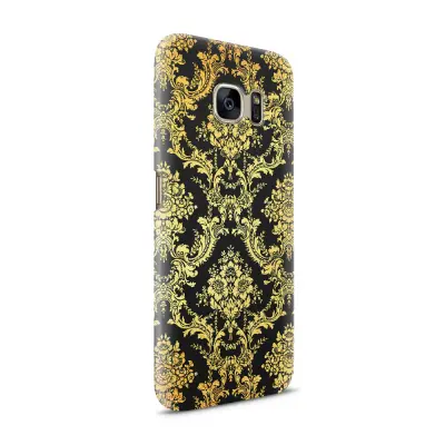Skal till Samsung Galaxy S7 - Damask - Guld/Svart