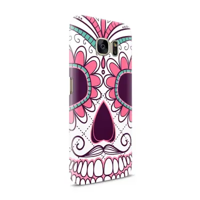 Skal till Samsung Galaxy S7 - Glad dödskalle - Rosa