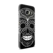 Skal till Samsung Galaxy S7 - Glad dödskalle - Svart