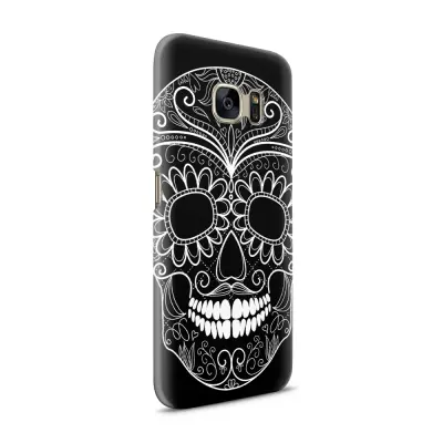 Skal till Samsung Galaxy S7 - Glad dödskalle - Svart