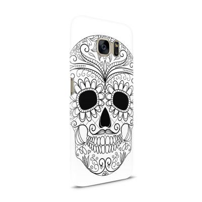 Skal till Samsung Galaxy S7 - Glad dödskalle - Vit