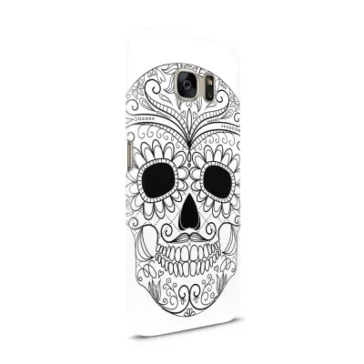 Skal till Samsung Galaxy S7 - Glad dödskalle - Vit