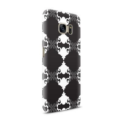 Skal till Samsung Galaxy S7 - Mönstrad tapet - Svart