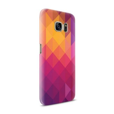 Skal till Samsung Galaxy S7 - Polygon - Gul/Rosa