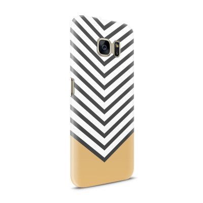 Skal till Samsung Galaxy S7 - Ränder - Beige/Vit
