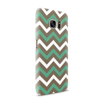 Skal till Samsung Galaxy S7 - Ränder - Grön/Brun