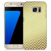 Skal till Samsung Galaxy S7 - Ränder - Guld/Mint