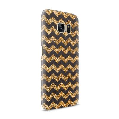 Skal till Samsung Galaxy S7 - Ränder - Guld/Svart