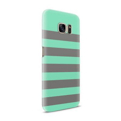 Skal till Samsung Galaxy S7 - Ränder - Mint/Grå