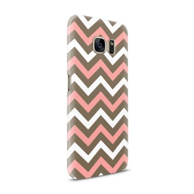 Skal till Samsung Galaxy S7 - Ränder - Vit/Rosa