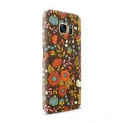 Skal till Samsung Galaxy S7 - Retro Blommor - Brun
