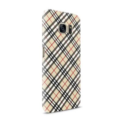 Skal till Samsung Galaxy S7 - Rutig diagonal - Beige