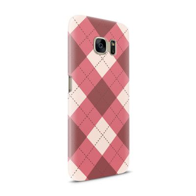 Skal till Samsung Galaxy S7 - Rutig Stygn - Rosa