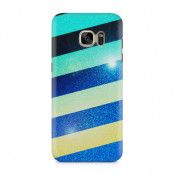 Skal till Samsung Galaxy S7 - Striped Colorful Glitter