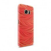 Skal till Samsung Galaxy S7 - Vågor - Röd/Orange
