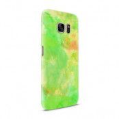 Skal till Samsung Galaxy S7 - Vattenfärg - Grön/Gul