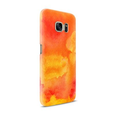 Skal till Samsung Galaxy S7 - Vattenfärg - Orange
