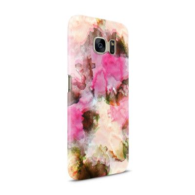 Skal till Samsung Galaxy S7 - Vattenfärg - Svart/Ljusrosa